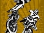 Motocross On Gold Background