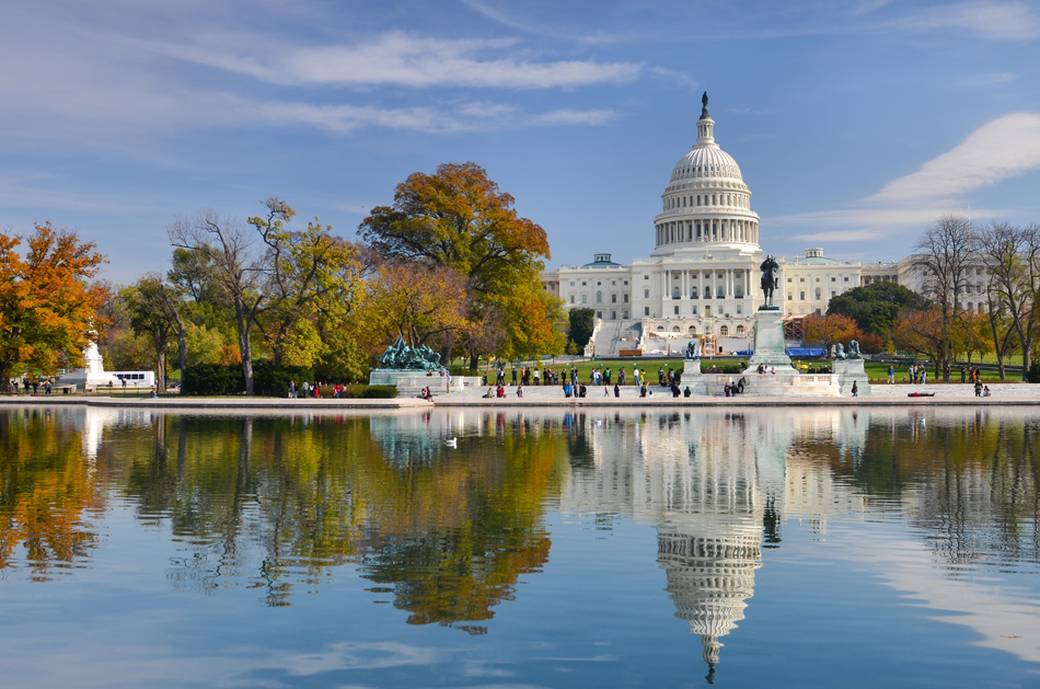 Us Capitol Building In Autumn  Washington Dc United States