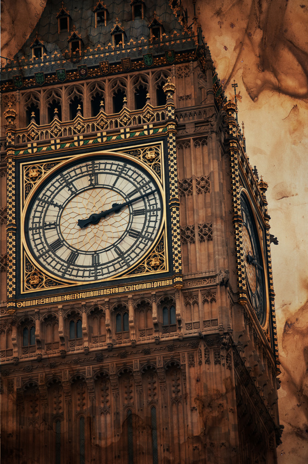 Aged Vintage Retro Picture of Big Ben in London 2