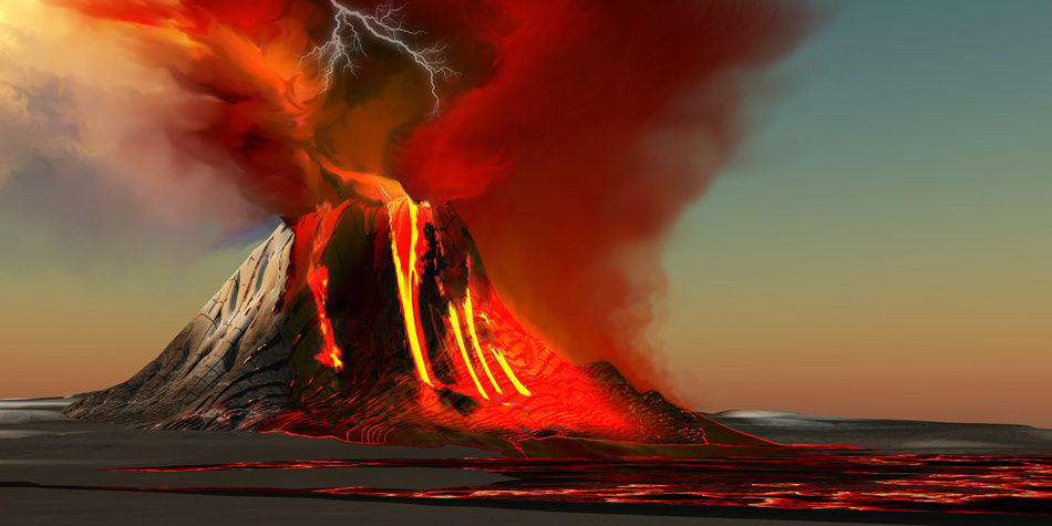 Hawaii Volcano - The Kilauea volcano erupts in Hawaii