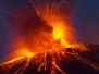 Volcano stromboli with spectacular eruptions