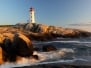 Peggys Cove Lighthouse sunset 1