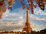 Eiffel Tower With Autumn Leaves In Paris - France