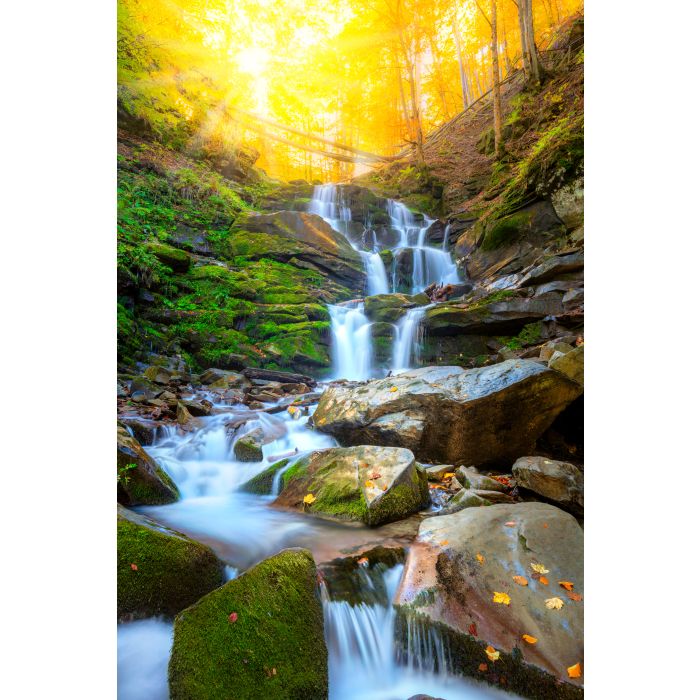 Autumn fall mountain waterfall stream - ID # 1487309468 Autumn fall mountain waterfall stream - ID # 1487309468