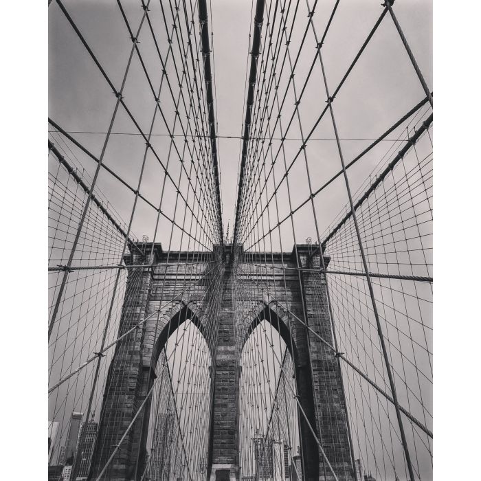 Black and White Brooklyn Bridge - ID # 1918498379