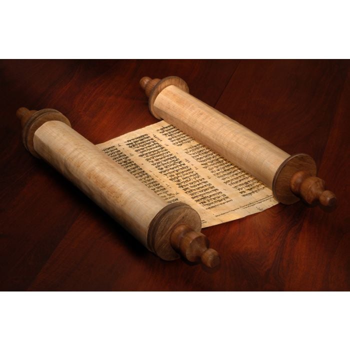 Ancient Scrolls Of Papyrus Paper With Hebrew Text - ID # 22920993