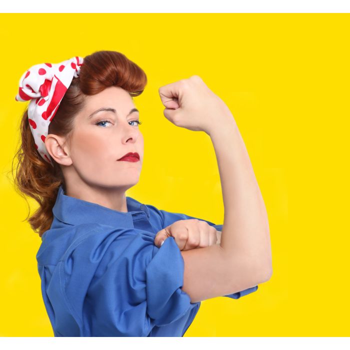Iconic Image Of A 1950S Female Factory Worker - ID # 33475186