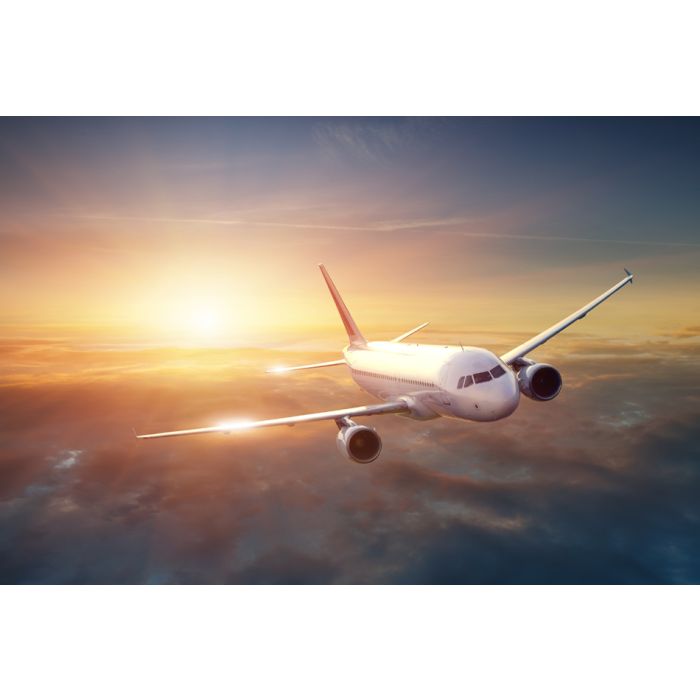 Airplane In The Sky At Sunset - ID # 44261036