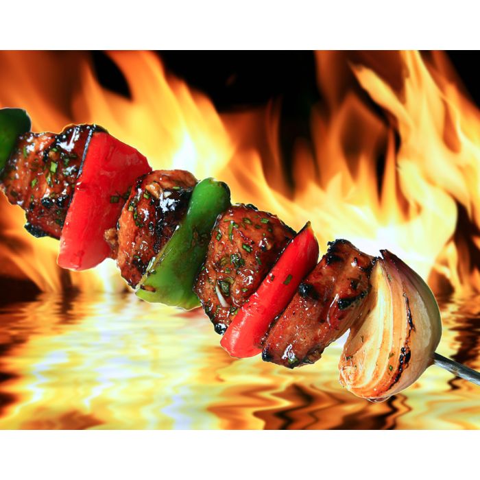Pork Barbeque On Flaming Hot Background - ID # 6678378
