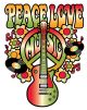 PEACE LOVE MUSIC text design with peace symbol guitar vinyl records 
flowers  - ID # 173051663