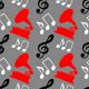 Musical seamless pattern with silhouettes music notes treble clef 
gramophone 2a - ID # 196921661
