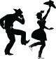 Silhouette of a couple dancing country-western no white EPS 8 - ID # 257800183
