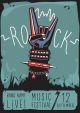 Rock poster with a hand Design template with a vector illustration - ID # 305984897