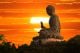 Buddha statue over scenic sunset sky background - ID # 66528793