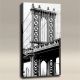 AcousticART Curated Cities Collection #C4P1 Brooklyn Bridge from Land BW - Size: 48