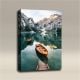AcousticART Curated Nature Collection #N3P4 Seekofel Mountain Lake Boats - Size: 36