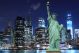 Manhattan Skyline and The Statue of Liberty at Night - ID # 111189209