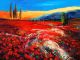 Original oil painting of Colorful Poppy field - ID # 156140783