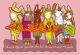 Multicultural Rabbits And Carrots Cartoon Diversity - ID # 19448277