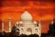 Retro filtered sunset over Taj Mahal India - ID # 219330409