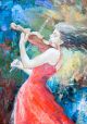 oil Painting a girl playing the violin  - ID # 234242710