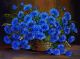 Oil painting of flowers bluebonnets in a vase - ID # 243698887