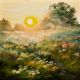 oil painting - sunrise in the field - ID # 247068745