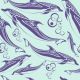 Seamless Tile Pattern With Dolphins - ID # 34571502