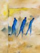 Oil painting on canvas of three people walking together - ID # 67248076