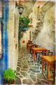 traditional greek tavernas - artwork in painting style - ID # 75036637
