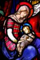 Stained Glass Window With Mary And Jesus - ID # 25262058