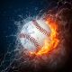 Baseball Ball On Fire And Water - 2D Graphics  - ID # 25479552