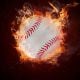 Hot Baseball Ball In Fires Flame - ID # 51435411