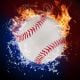 Baseball Ball In Fire Flames And Splashing Water - ID # 51741407