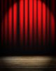 Red Movie Or Theater Curtain With Some Folds In It - ID # 55530801