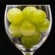 White Grapes In Wine Glass On Black Background - ID # 60381634