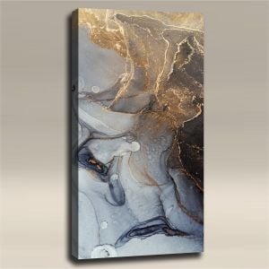 AcousticART Curated Abstract Art Collection #A4P1 Marble Abstract Alcohol Ink - Size: 48" L x 24" W x 2" - Portrait