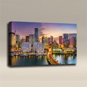 AcousticART Curated Cities Collection #C3L1 Biscayne Bay Miami - Size: 36" W x 24" H x 2" - Landscape