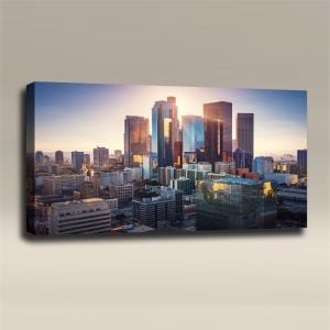 AcousticART Curated Cities Collection #C4L4 Downtown Los Angeles - Size: 48" W x 24" H x 2" - Landscape