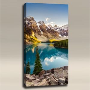AcousticART Curated Nature Collection #N4P5 Moraine lake and Mountains - Size: 48" L x 24" W x 2" - Portrait