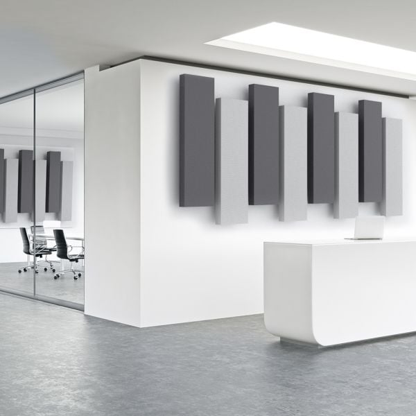 Acoustic Panels - 8 pc noise absorption sound panels, Style: STAGGERED IN  DMD - Covers 32 Sq. Feet.