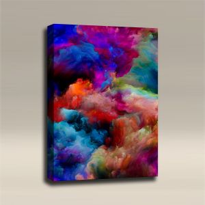 AcousticART Curated Abstract Art Collection #A3P6 Dreams of Colorful Clouds - Size: 36" L x 24" W x 2" - Portrait