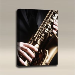 AcousticART Curated Music Collection #M3P2 Jazz Saxophone - Size: 36" L x 24" W x 2" - Portrait
