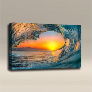 AcousticART Curated Nature Collection #N3L6 Sea water Ocean wave tube - Size: 36" W x 24" H x 2" - Landscape
