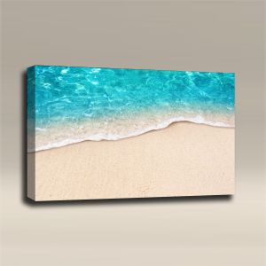 AcousticART Curated Nature Collection #N3L5 Crystal Blue Shore - Size: 36" W x 24" H x 2" - Landscape