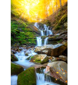 Autumn fall mountain waterfall stream - ID # 1487309468