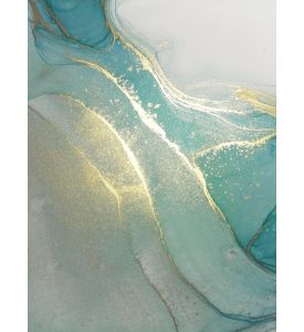 Luxury abstract fluid art painting background alcohol ink technique turquoise and gold - ID # 1549679810