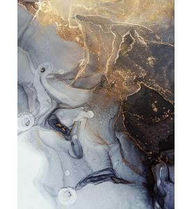 Abstract fluid gold painting background alcohol ink technique for invitations, card, backgrounds. - ID # 1555655237