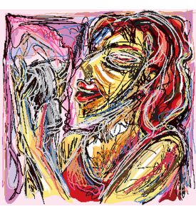 Woman jazz singer Sketch artwork vector art - ID # 201276947