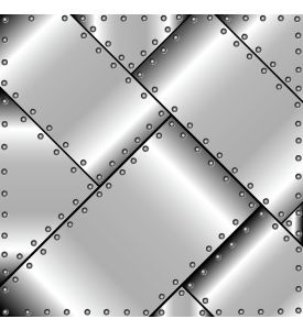 Background of polished metal plates with rivets - ID # 213036055